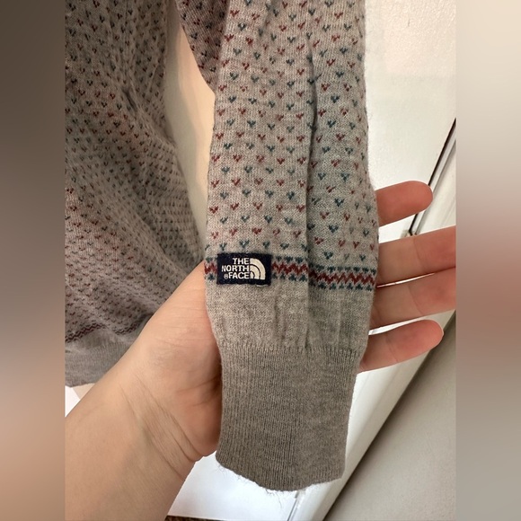 NORTH FACE Long Sleeve Nordic Sweater Womens Wool Blend Gray Y2K Sz L #1727 - Picture 5 of 9